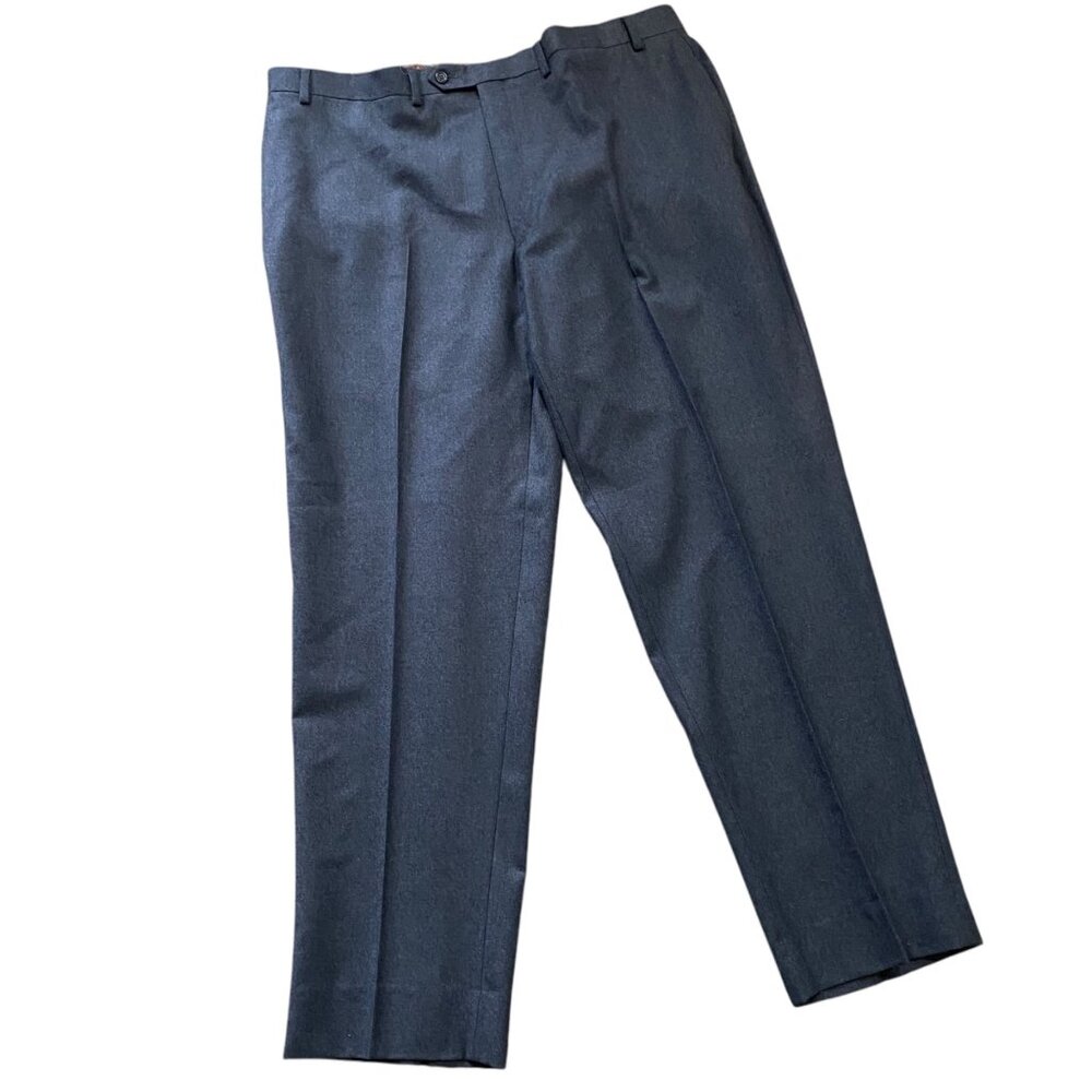 Lauren Ralph Lauren Men Flat Front Pants Slacks 42W x 32L Wool Gray Classic Fit